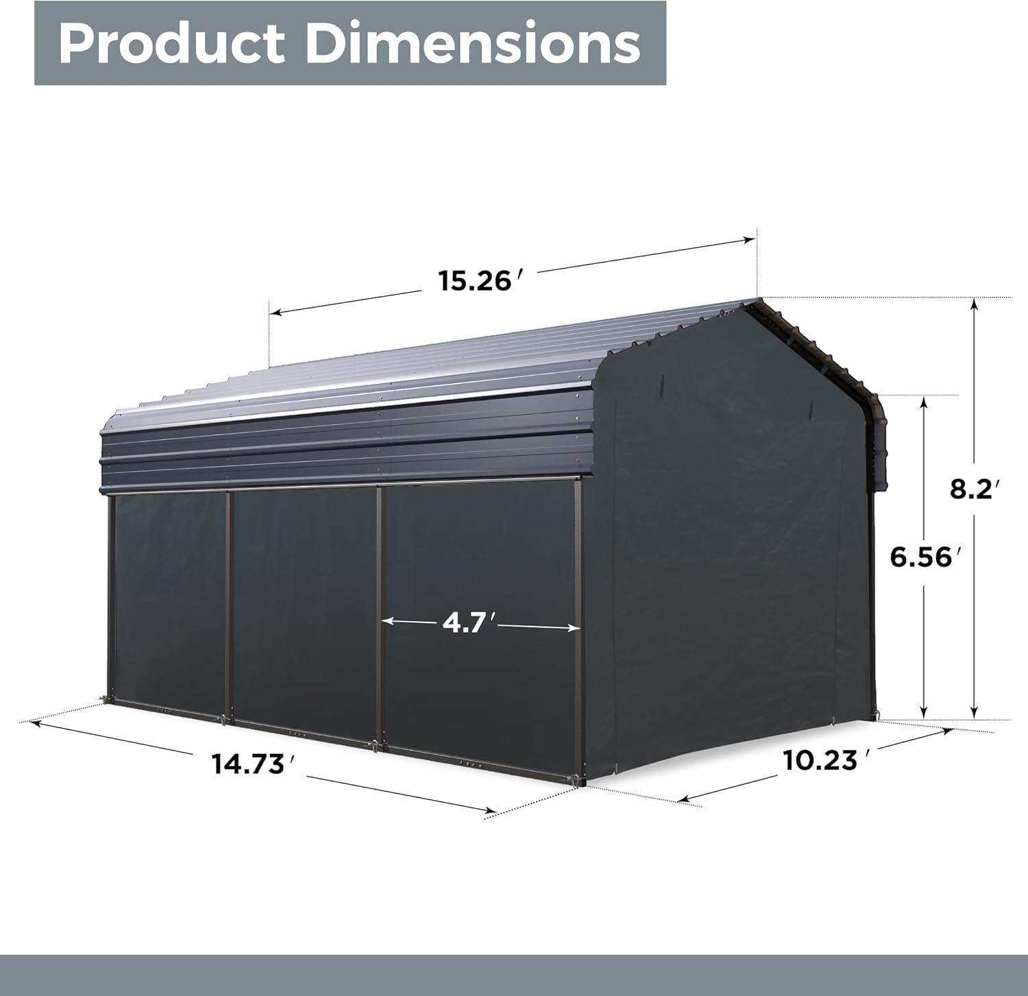 Alphamarts 10x15 Replacement Side Wall for Alphamarts Carport ( Only Side Wall )