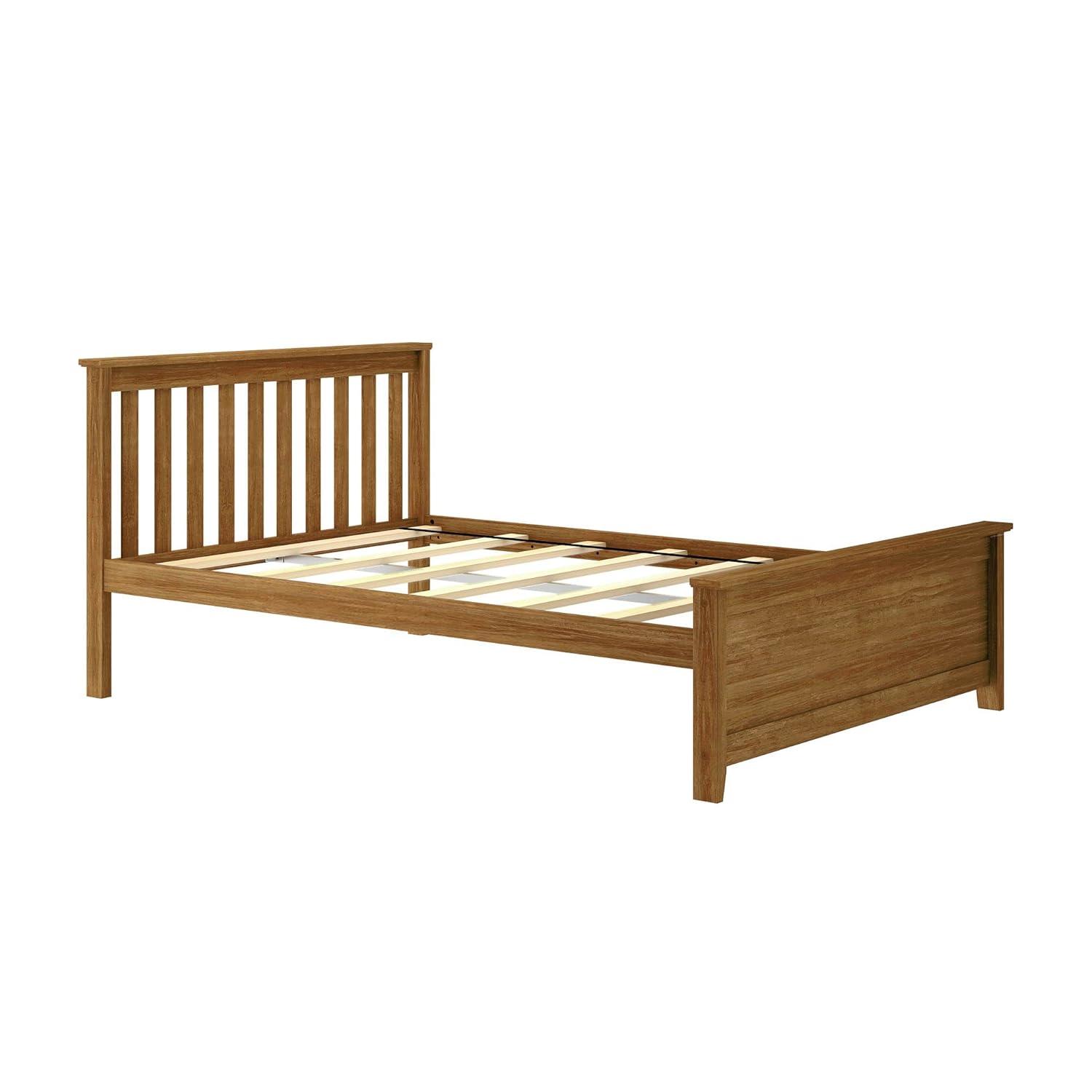 Plank+Beam Classic Solid Wood Full Size Bed Frame with Headboard for Adults