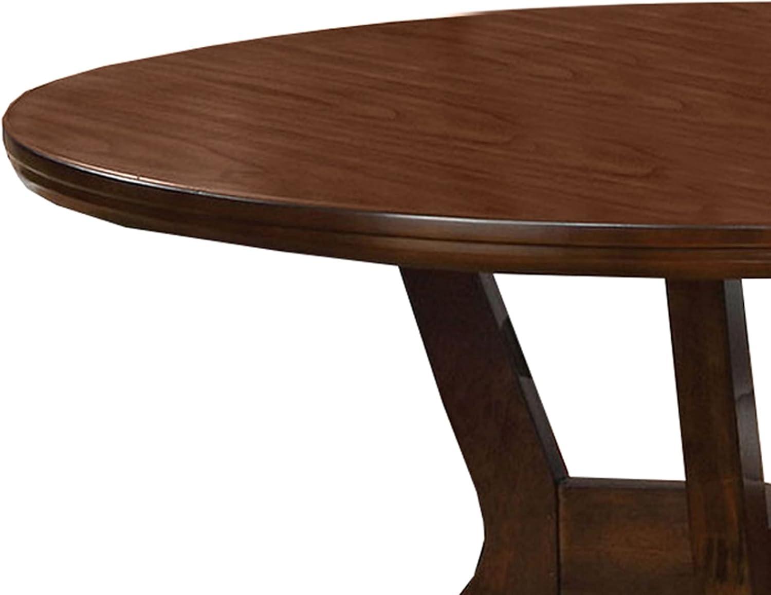 Transitional 48" Round Dark Brown Wooden Dining Table