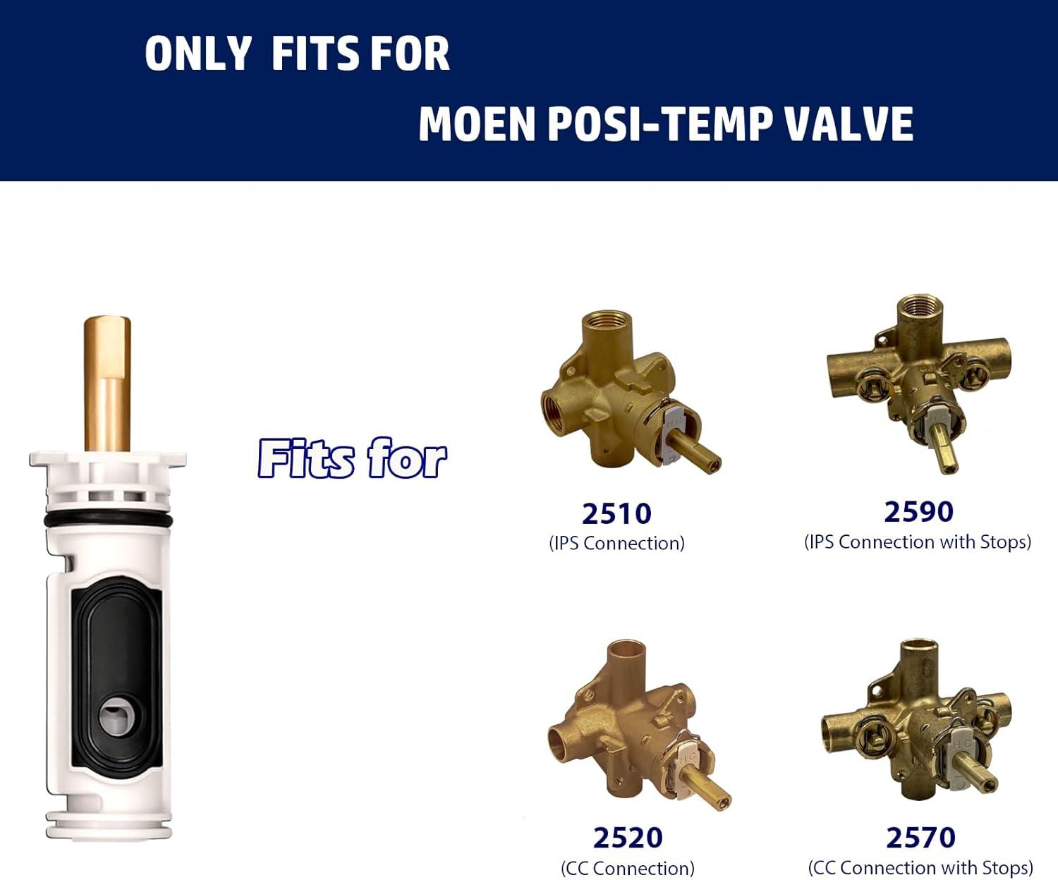 1222 Replacement Cartridge with Moen 104421 Cartridge Puller Removal Tool Retainer Clip Compatible with Moen One-Hanlde Posi Temp 1222B Shower Bathtub Faucet (1222 cartridge +104421 cartridge puller)