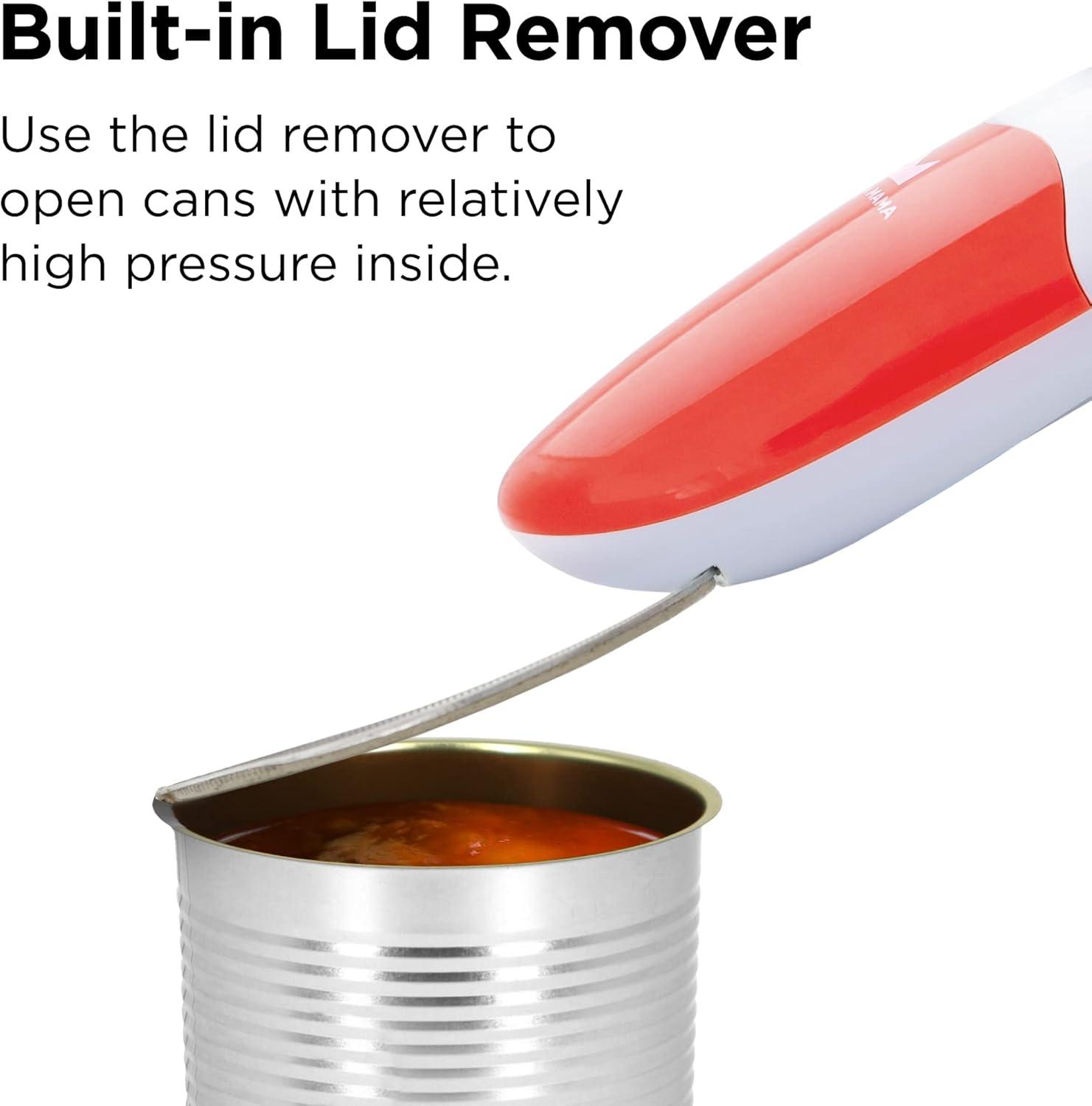 Red and White Battery Operated Electric Can Opener