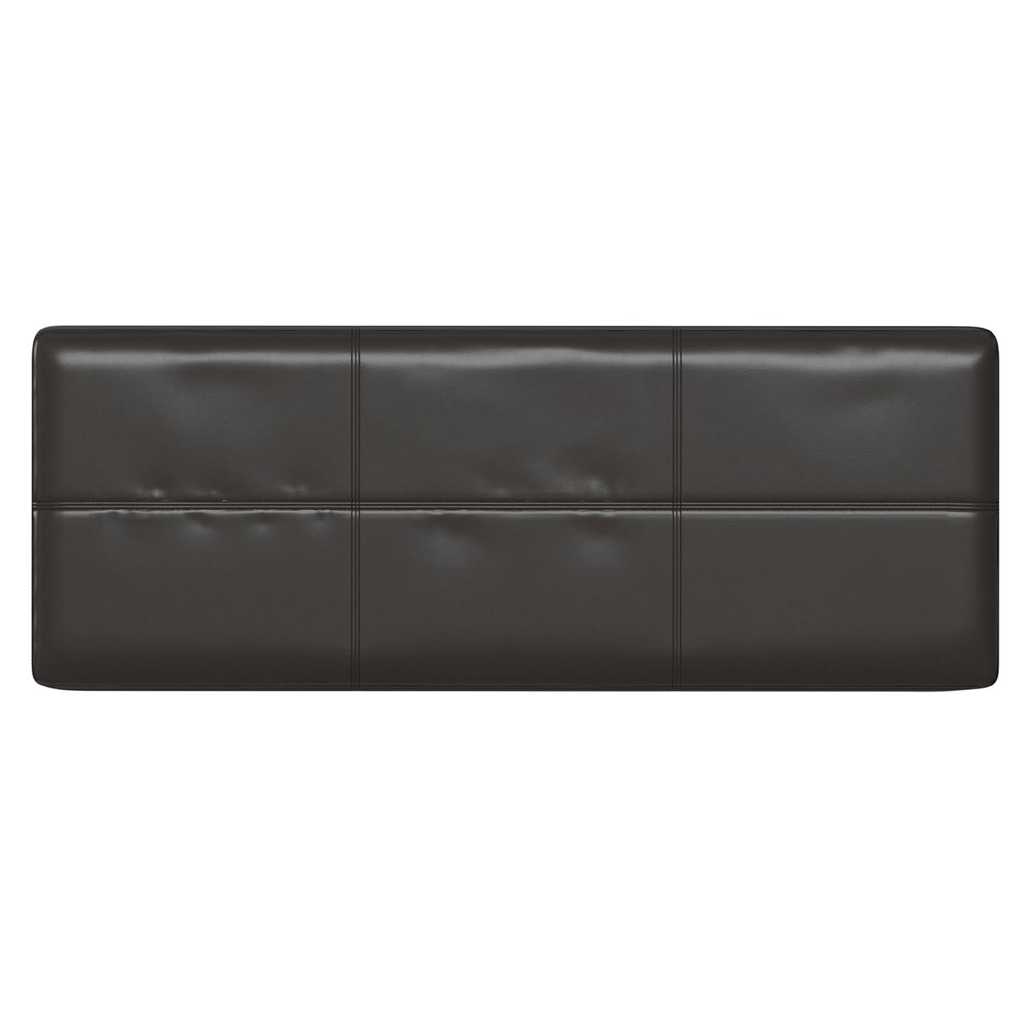Simpli Home Afton 48"W Vegan Faux Leather Storage Ottoman Bench