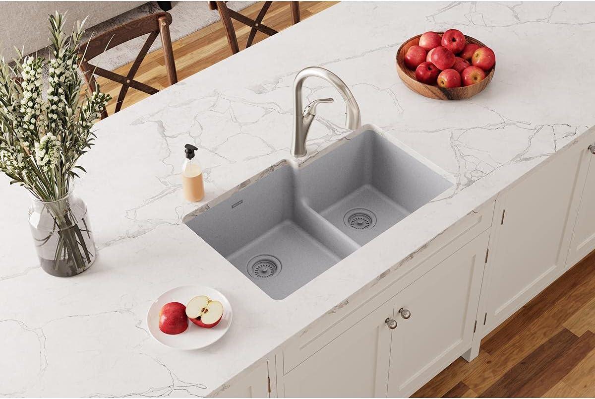 Elkay Quartz Classic 33" L x 21" W Double Basin Undermount Kitchen Sink