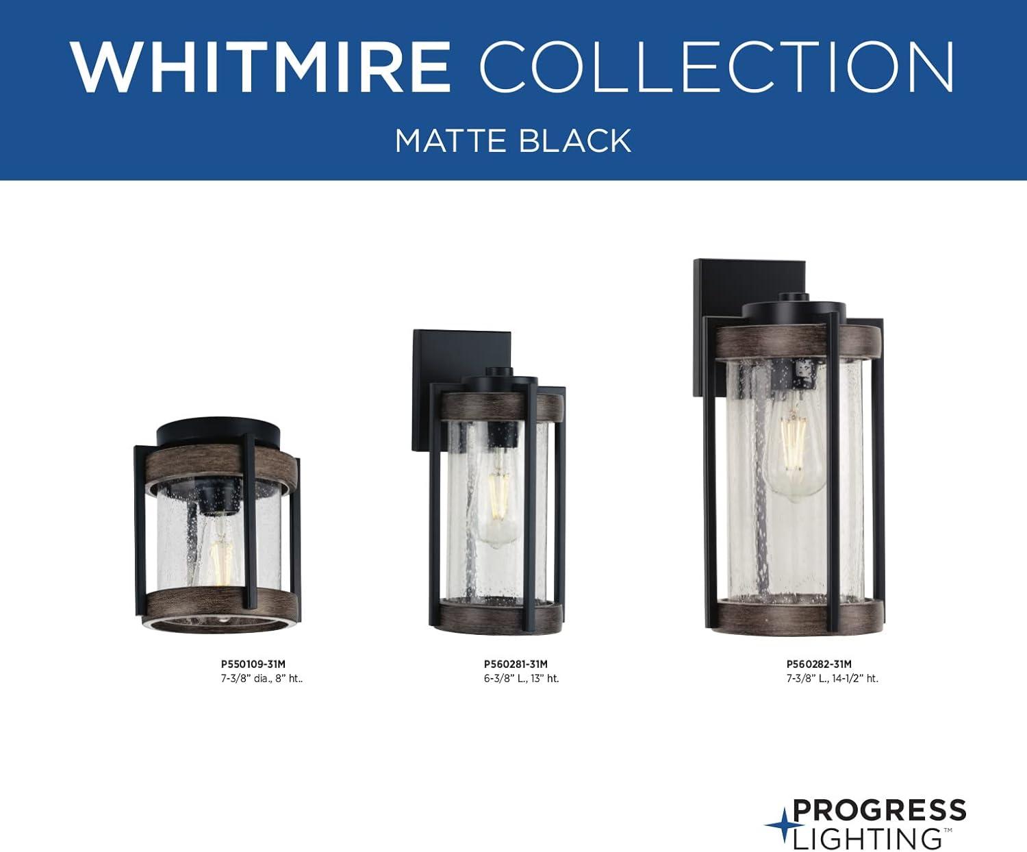 Progress Lighting Whitmire 1-Light Matte Black Outdoor Wall Lantern