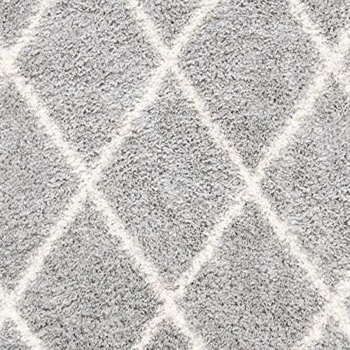 Parma Shag PMA515 Power Loomed Indoor Area Rug - 8'x10' - Grey/Cream - Safavieh