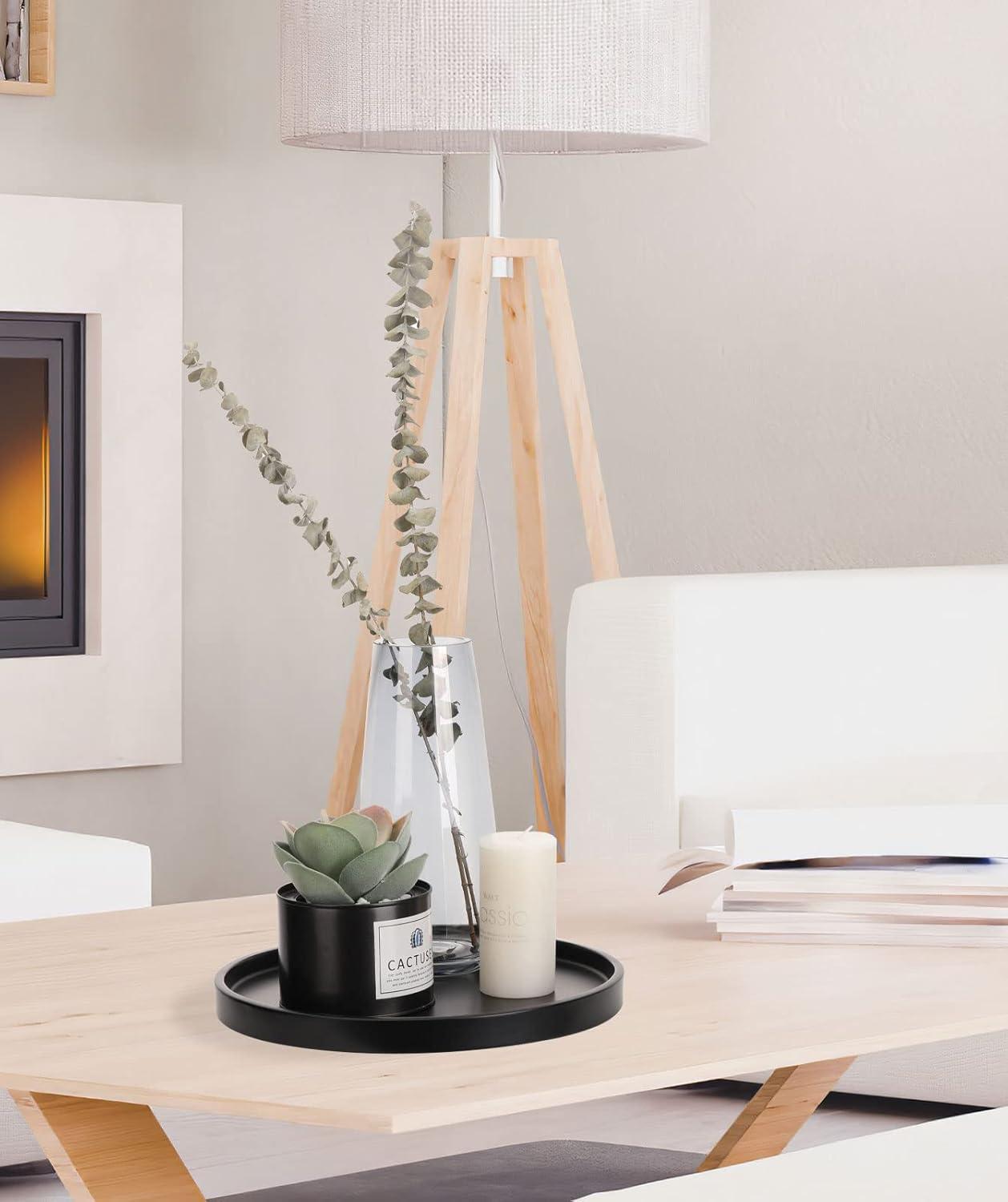 Shinowa Vanity Tray, Resin Bathroom Decorative Tray Catchall Organizer Jewelry Dish Tray for Bathroom Bedroom Counter-top Vanity Organization Vanity Table Jewelry Organizer, Matte Black