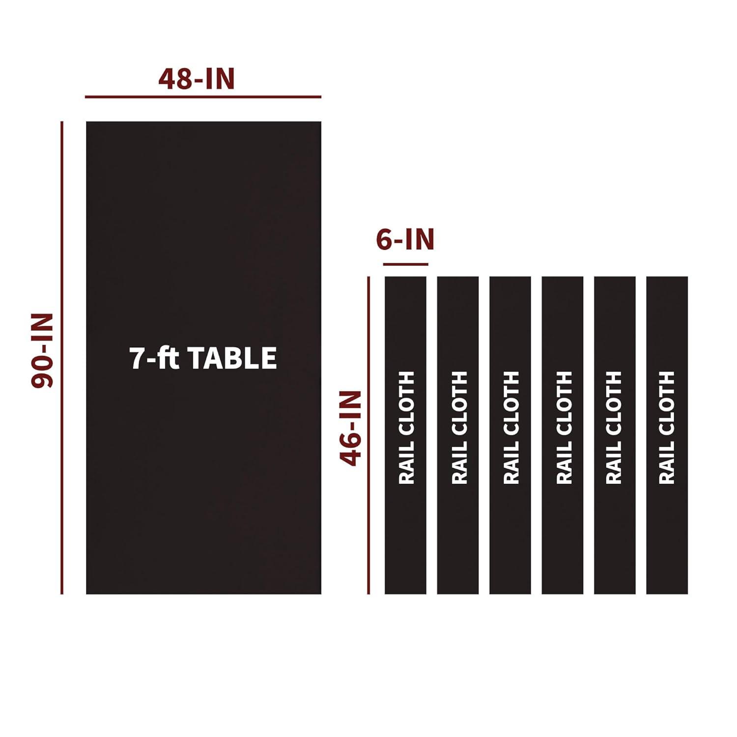 Championship Saturn II 7' Billiard Table Felt w/1 Bed Cloth & 6 Rail Cloths,Black (7 Count)