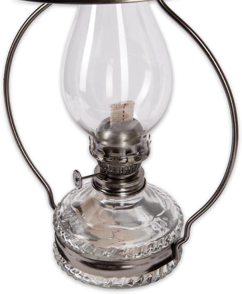 Lehman's Hanging Clear Oil Lamp with Top Reflector Steel Metallic Gray 3/4" Wick