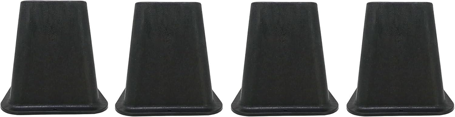 Black Plastic 6-Inch Bed Risers, Set of 4