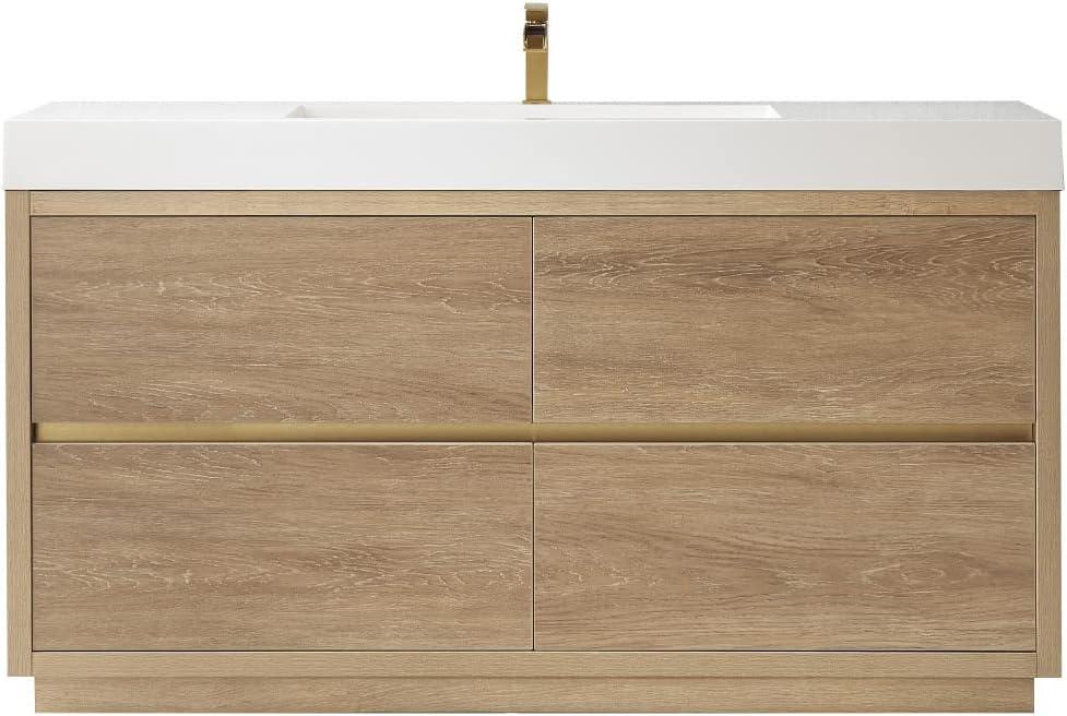 59.8'' Single Bathroom Vanity with Composite Top