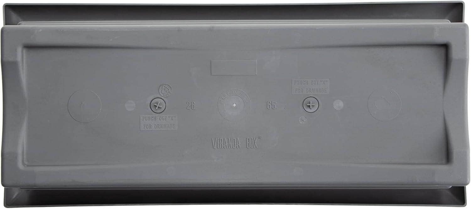 Bloem 26"x11" Veranda Rectangular Window Deck Box Planter Charcoal