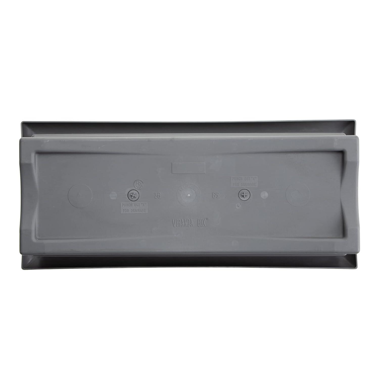 Bloem 26"x11" Veranda Rectangular Window Deck Box Planter Charcoal