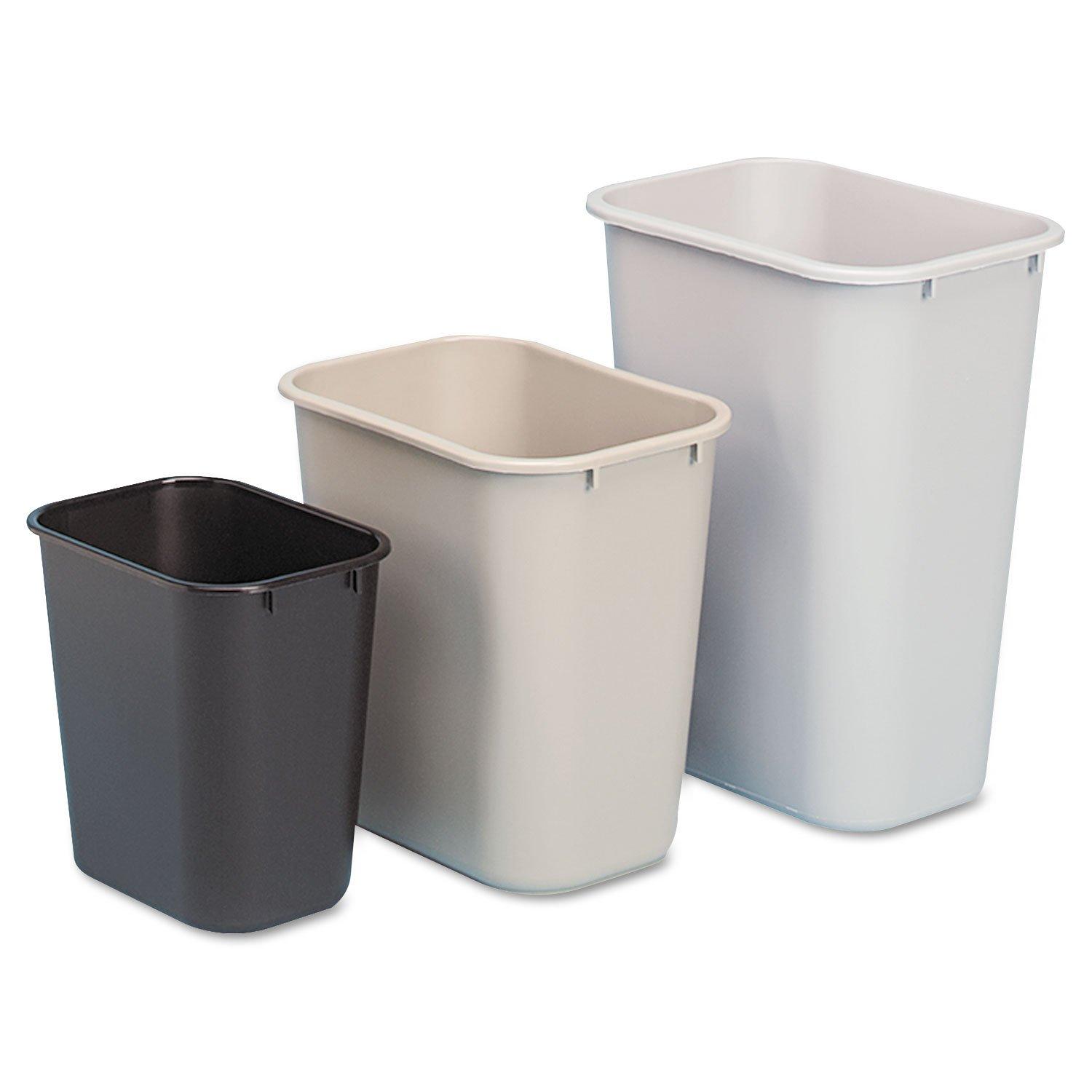 Rubbermaid Commercial Products 28QT/7 GAL Wastebasket Trash Container, for Home/Office/Under Desk, Beige (FG295600BEIG)