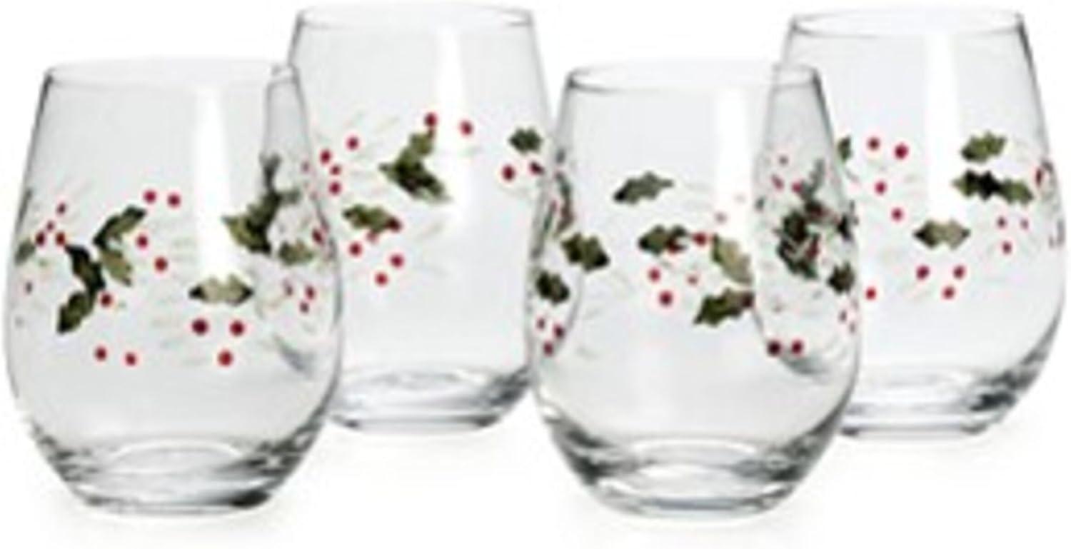 Pfaltzgraff Pfaltzgraff Winterberry 20 oz. Stemless Wine Glasses (Set of 4)