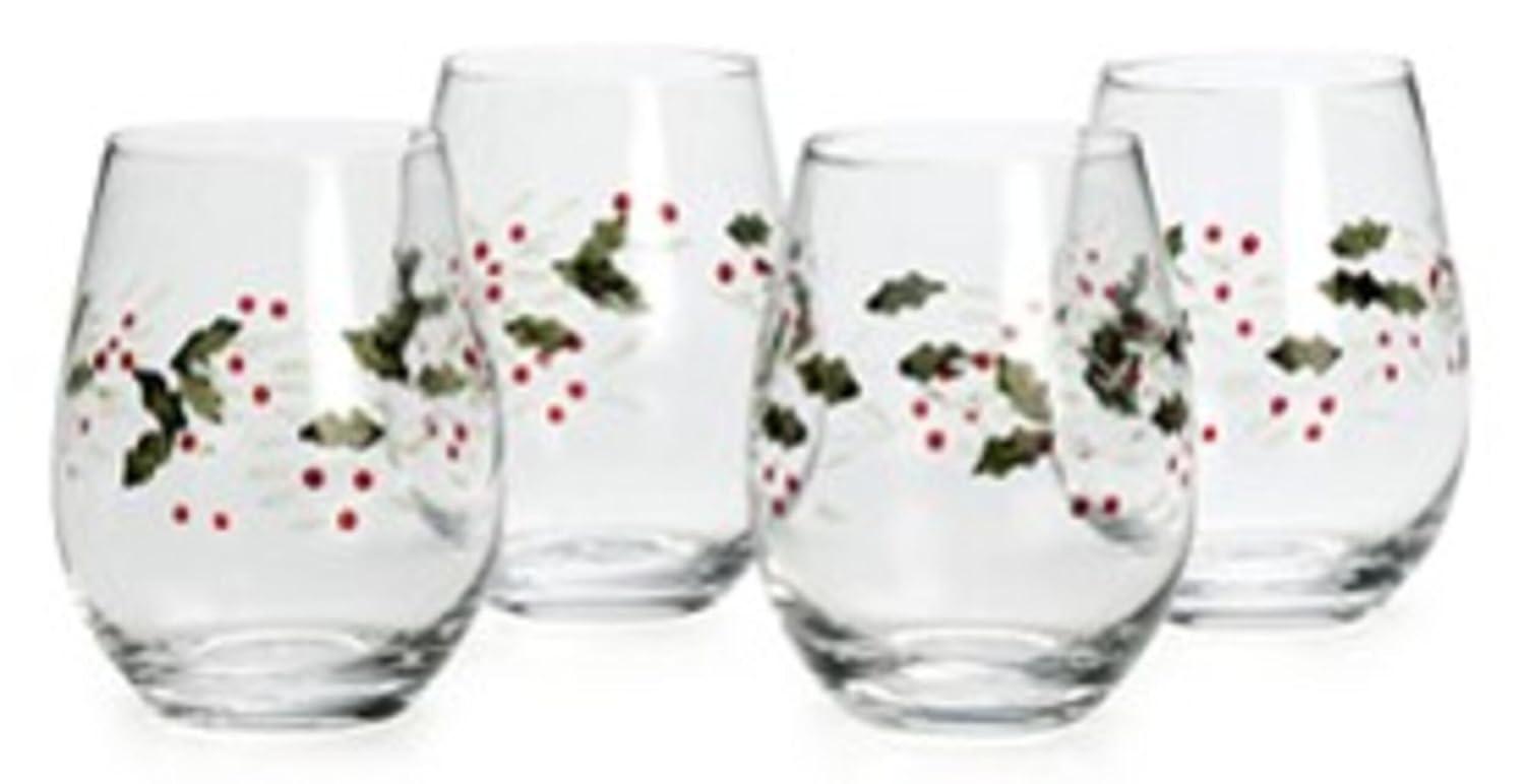 Pfaltzgraff Pfaltzgraff Winterberry 20 oz. Stemless Wine Glasses (Set of 4)