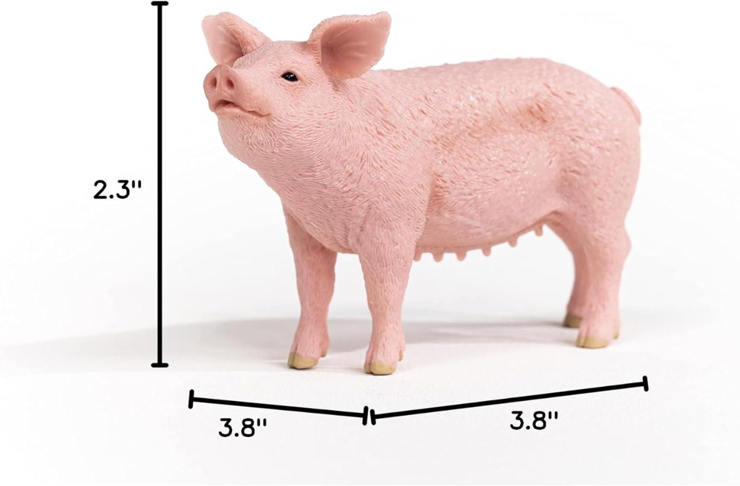 Realistic Pink Farm Animal Pig Toy Figurine