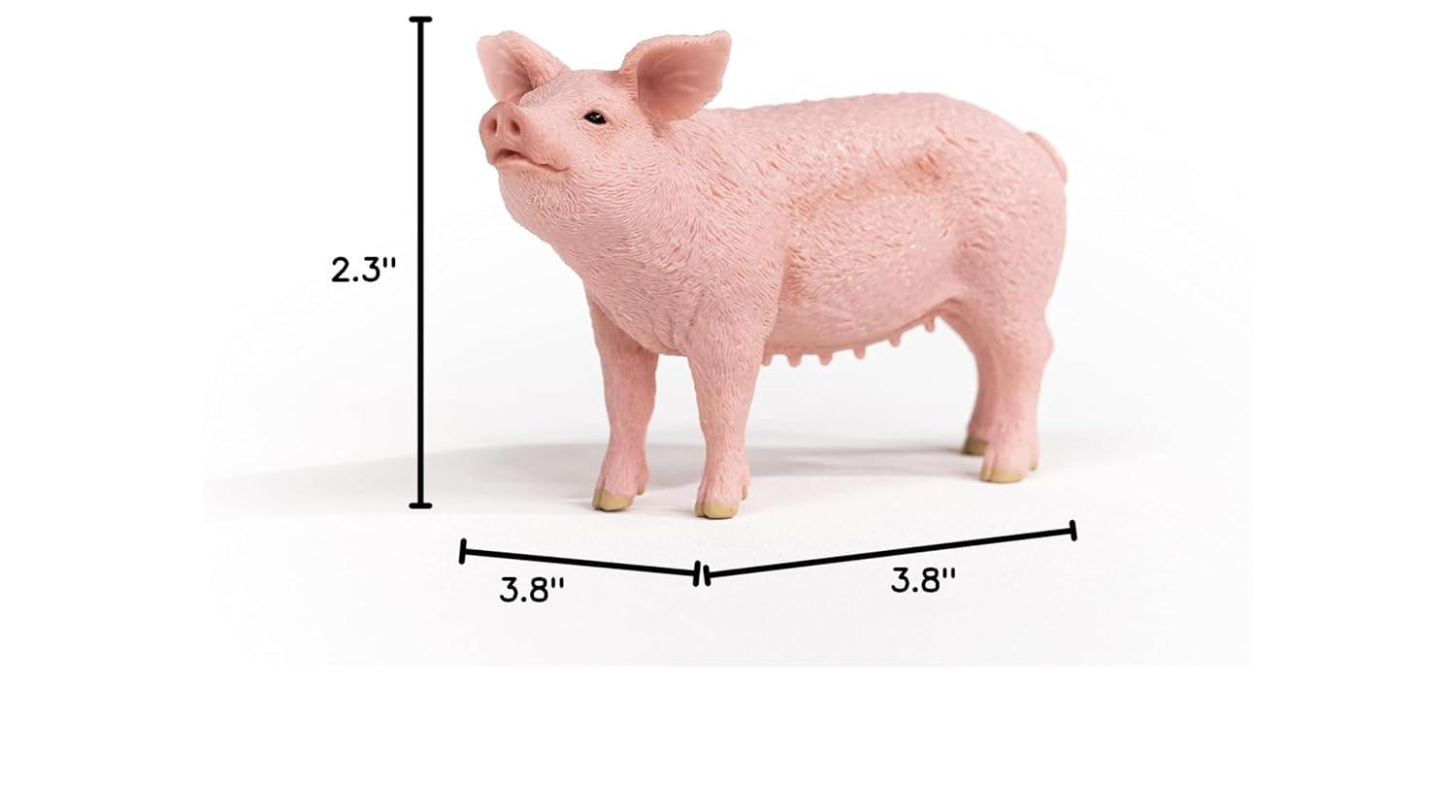 Realistic Pink Farm Animal Pig Toy Figurine