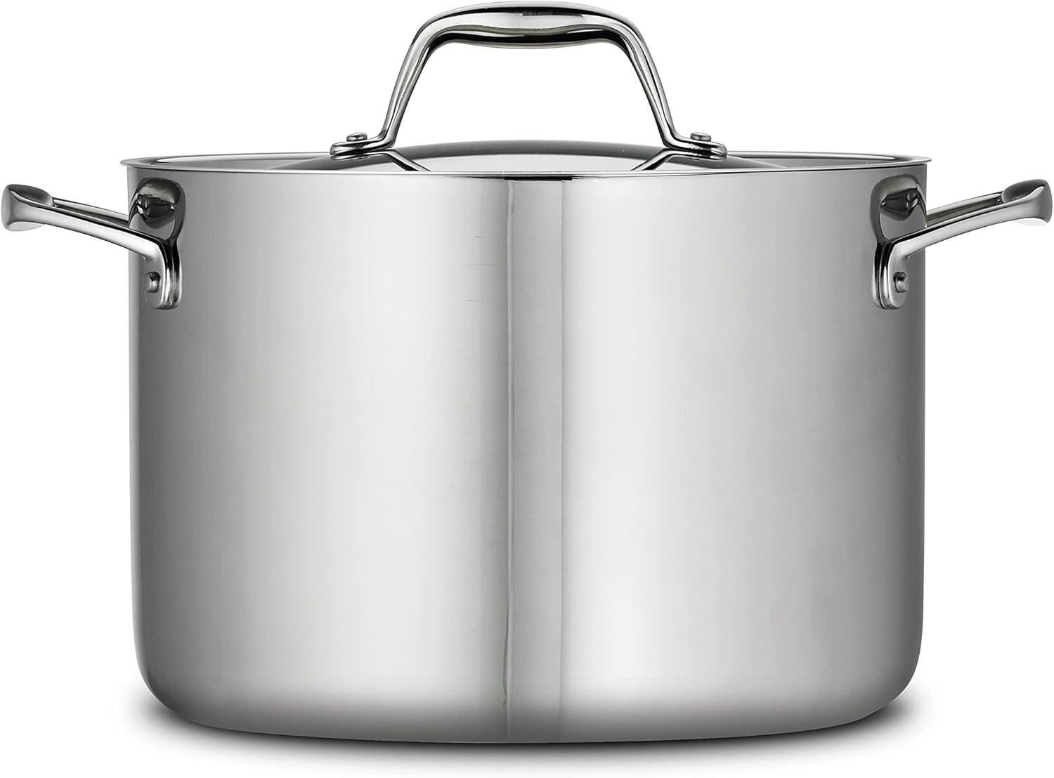 Gourmet Tri-Ply Clad 8 qt. Stainless Steel Stock Pot with Lid