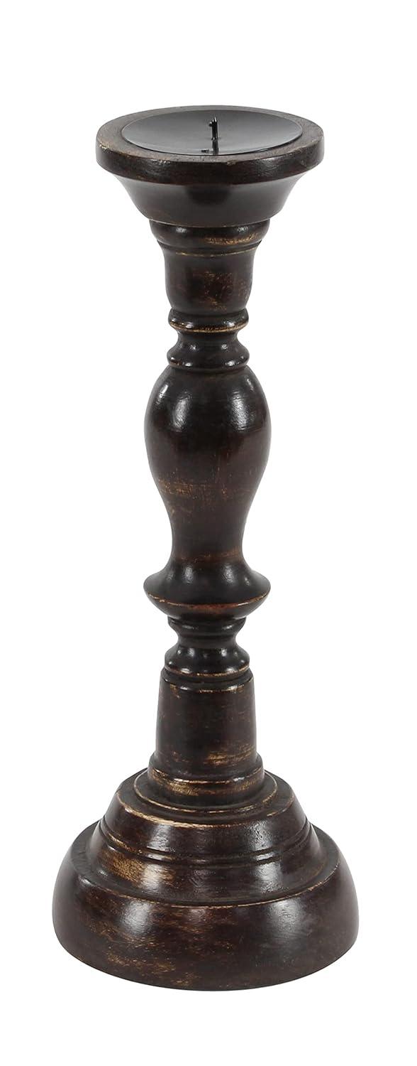 3 Piece Wood Tabletop Candlestick Set