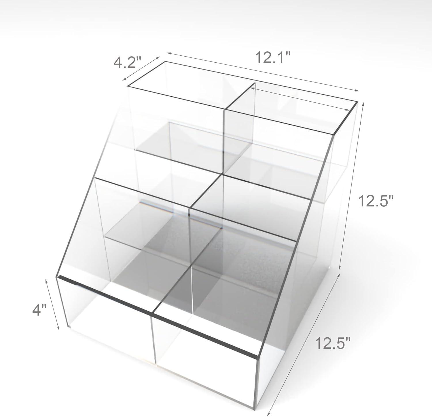 Clear Acrylic 3-Tier 6 Bin Display Rack