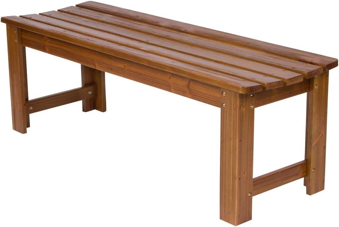 Shine Company 48" Cedar Wood Backless Patio Porch Garden Bench in Brown