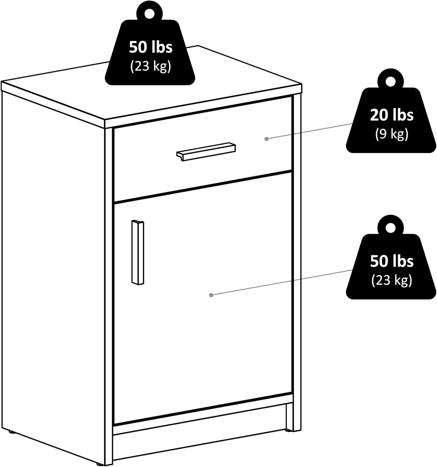 Ash Gray Transitional 1-Drawer Composite Wood Accent Table