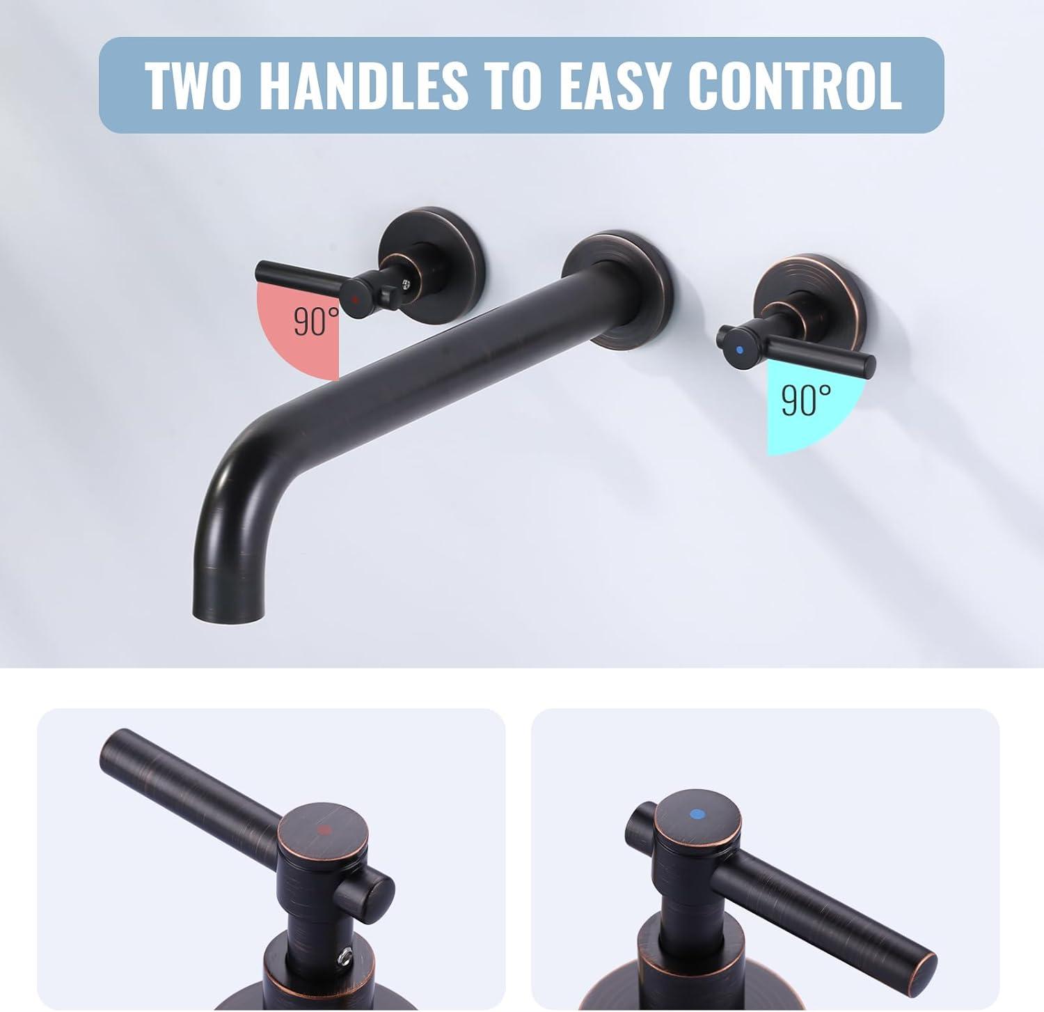 Aleasha AL-4E26RB Wall Mounted Optional Bathroom Faucet