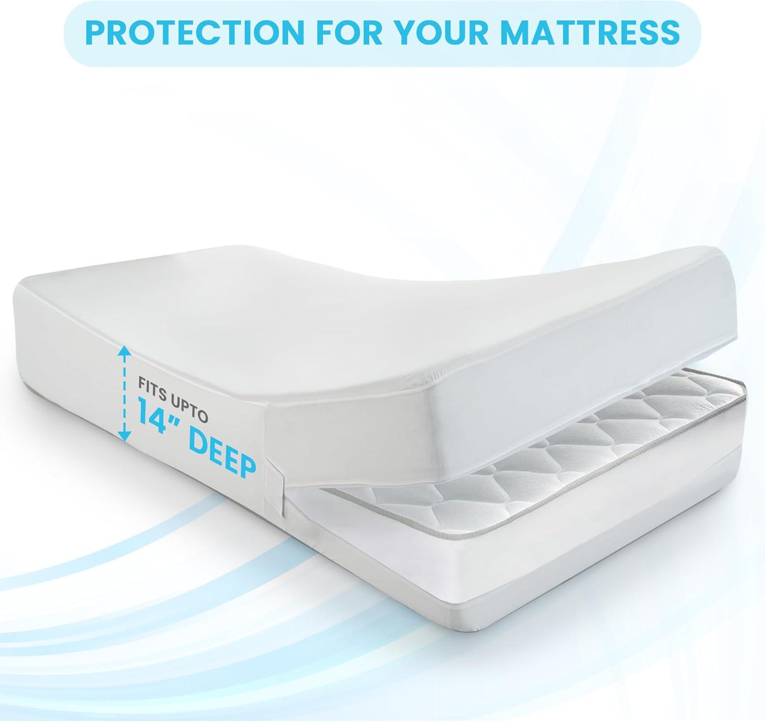 Waterproof Zipper Encasement for Mattress Bed Bug Resistant & Hypoallergenic