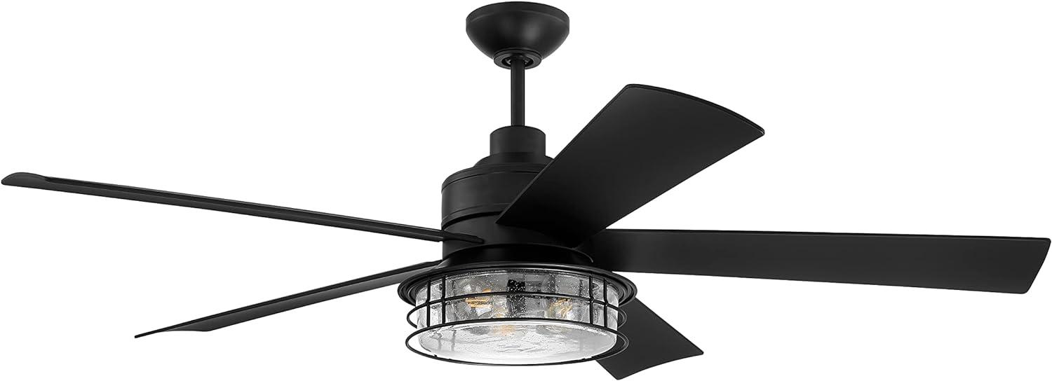 Garrick 56'' Black Ceiling Fan with LED Light Kit