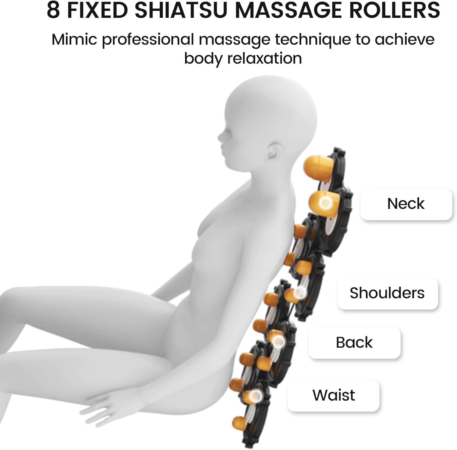 Black Faux Leather Full Body Massage Recliner with Heating