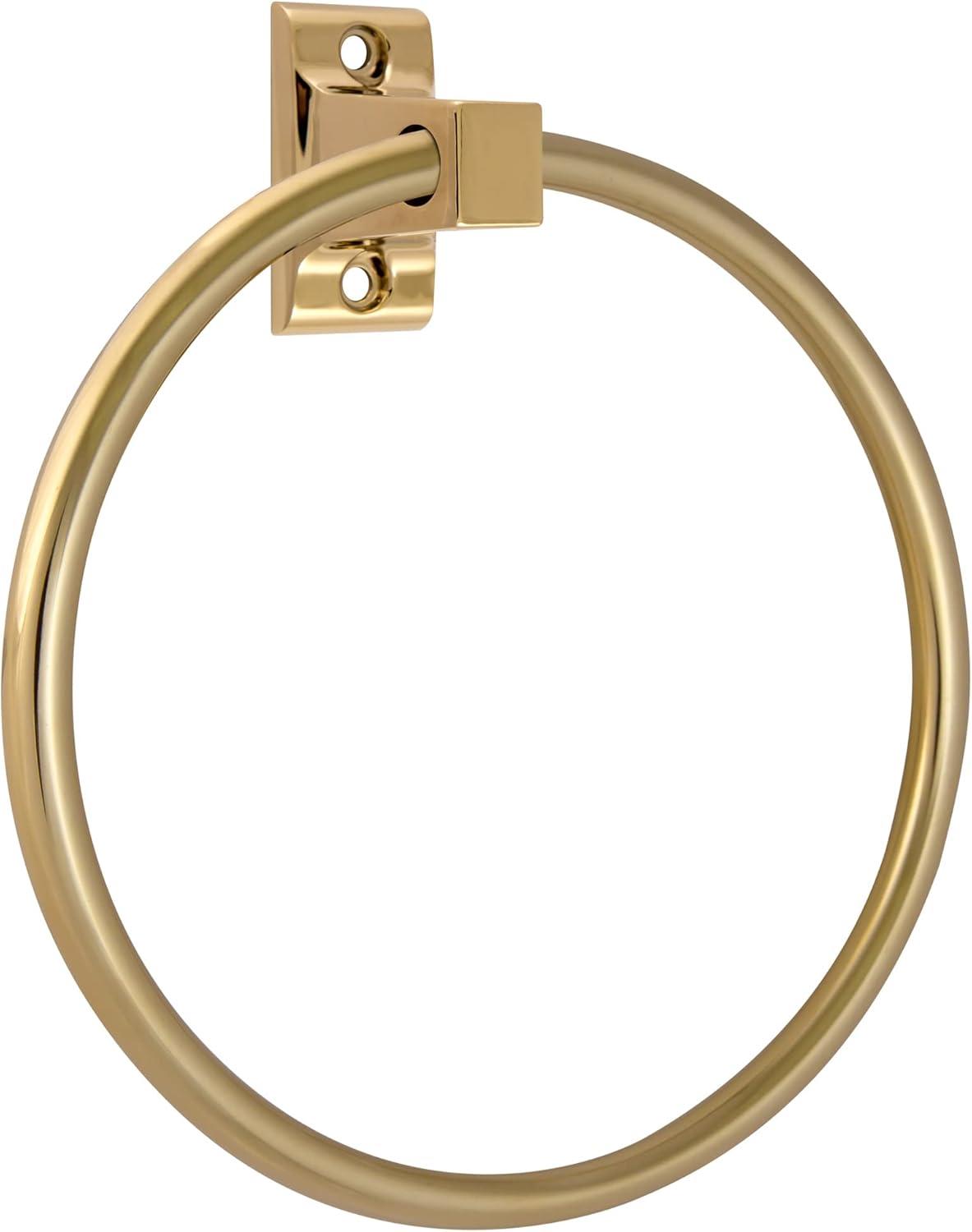 Design House Millbridge Traditional Metal Towel Ring in Polished Brass