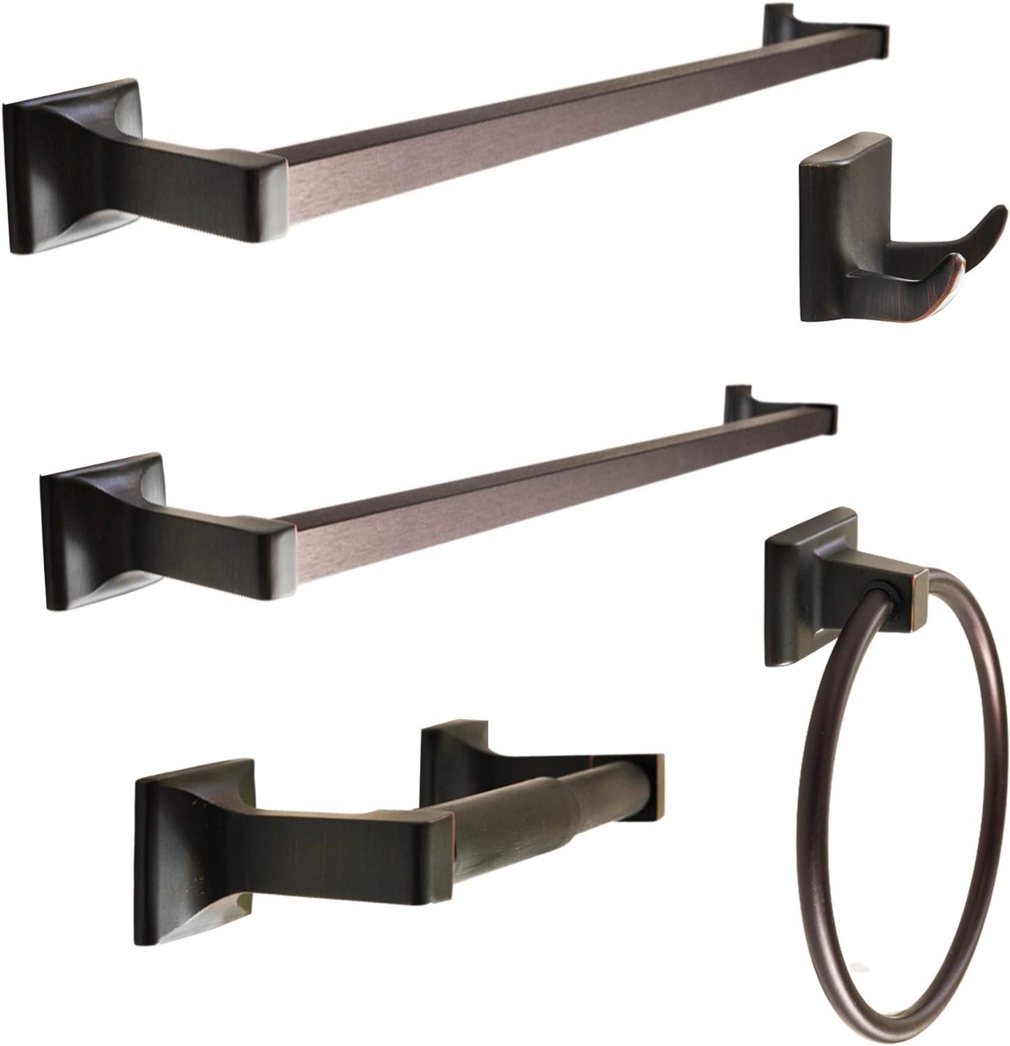 Oil-Rubbed Bronze 5-Piece Metal Bathroom Hardware Set