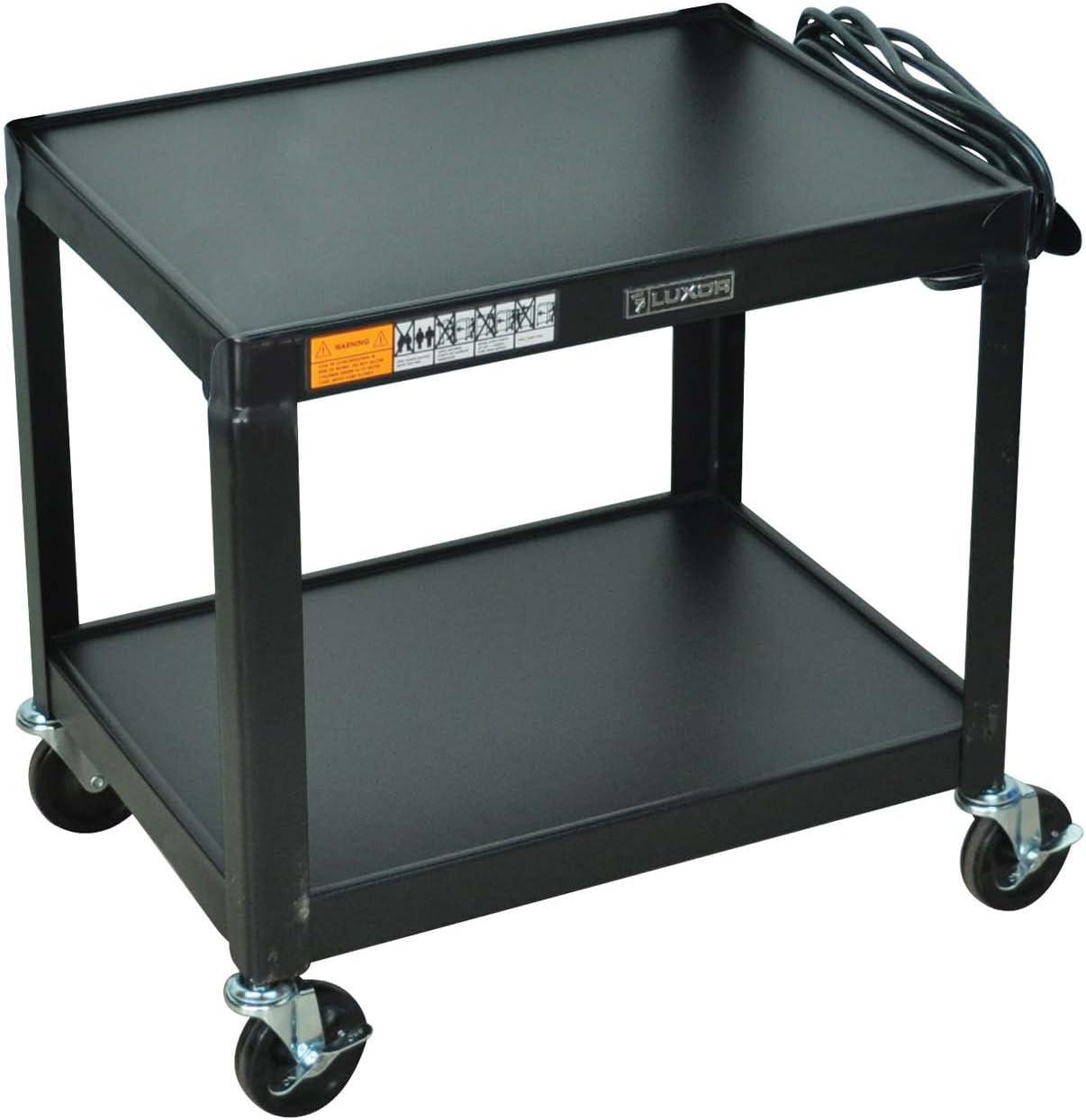 SteelCart Open Shelf Fixed Height Table AV Cart