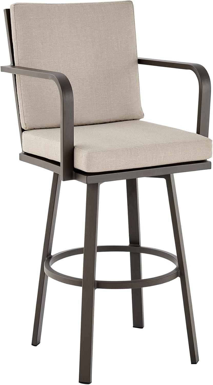 Eucalyptus Wood Outdoor Bar Stool with Cushions