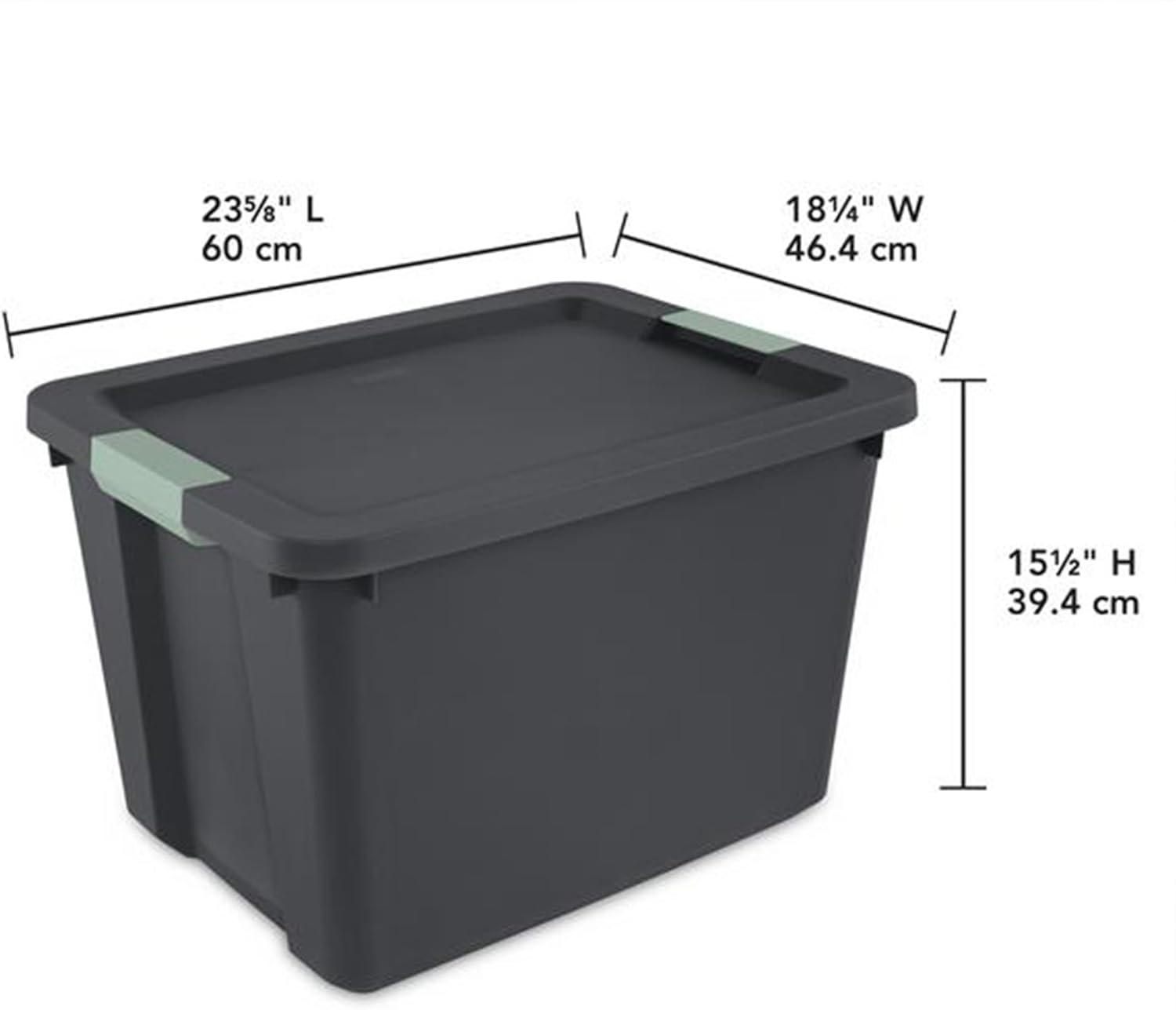 Sterilite Sterilite 6 Pack 20 Gallon Latch Tote, Stackable Plastic Storage Bin Container (Set of 6)