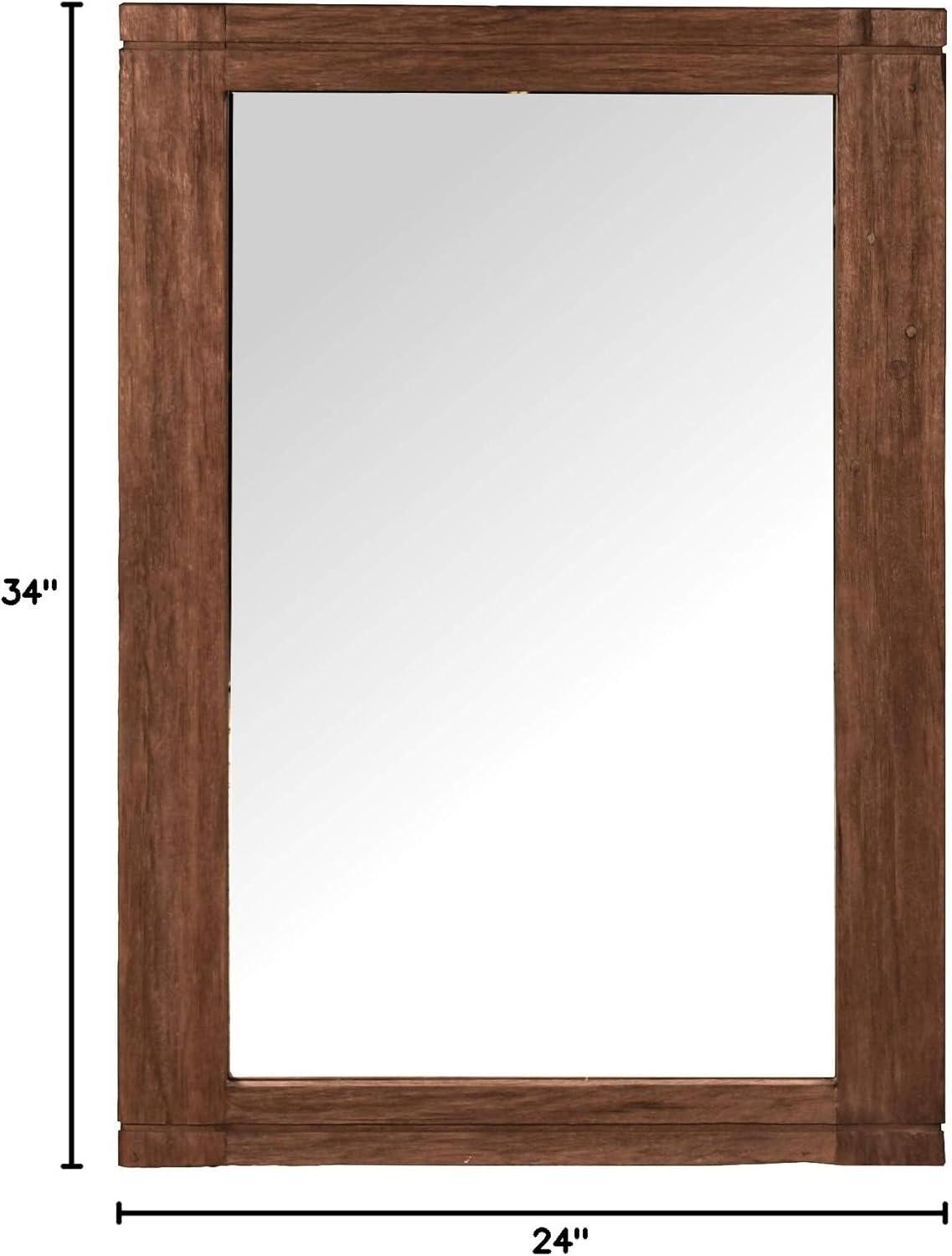 Kai & Kayden Reclaimed Brown Wood 34"x24" Traditional Mirror