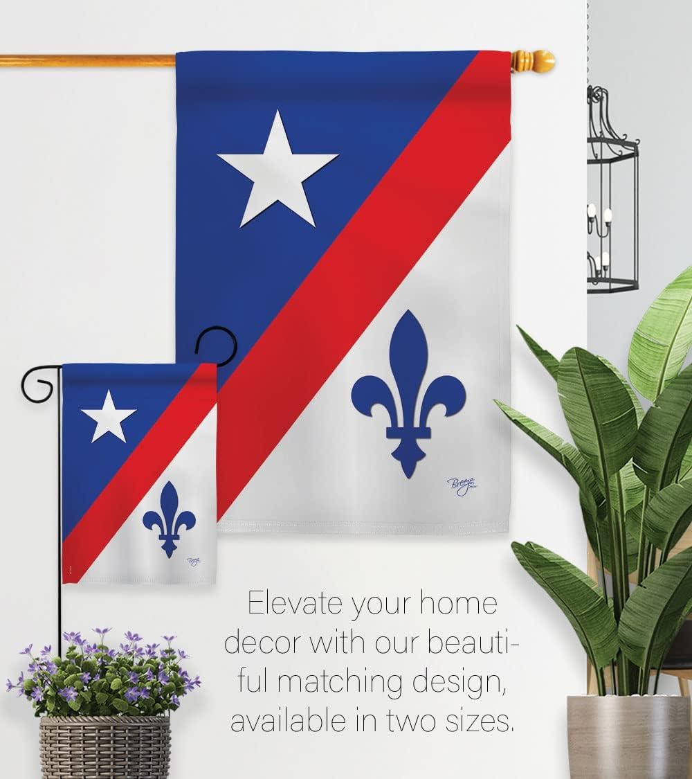 Breeze Decor 18007 Mardi Gras Franco American 2-Sided Vertical Impression House Flag - 28 x 40 in.