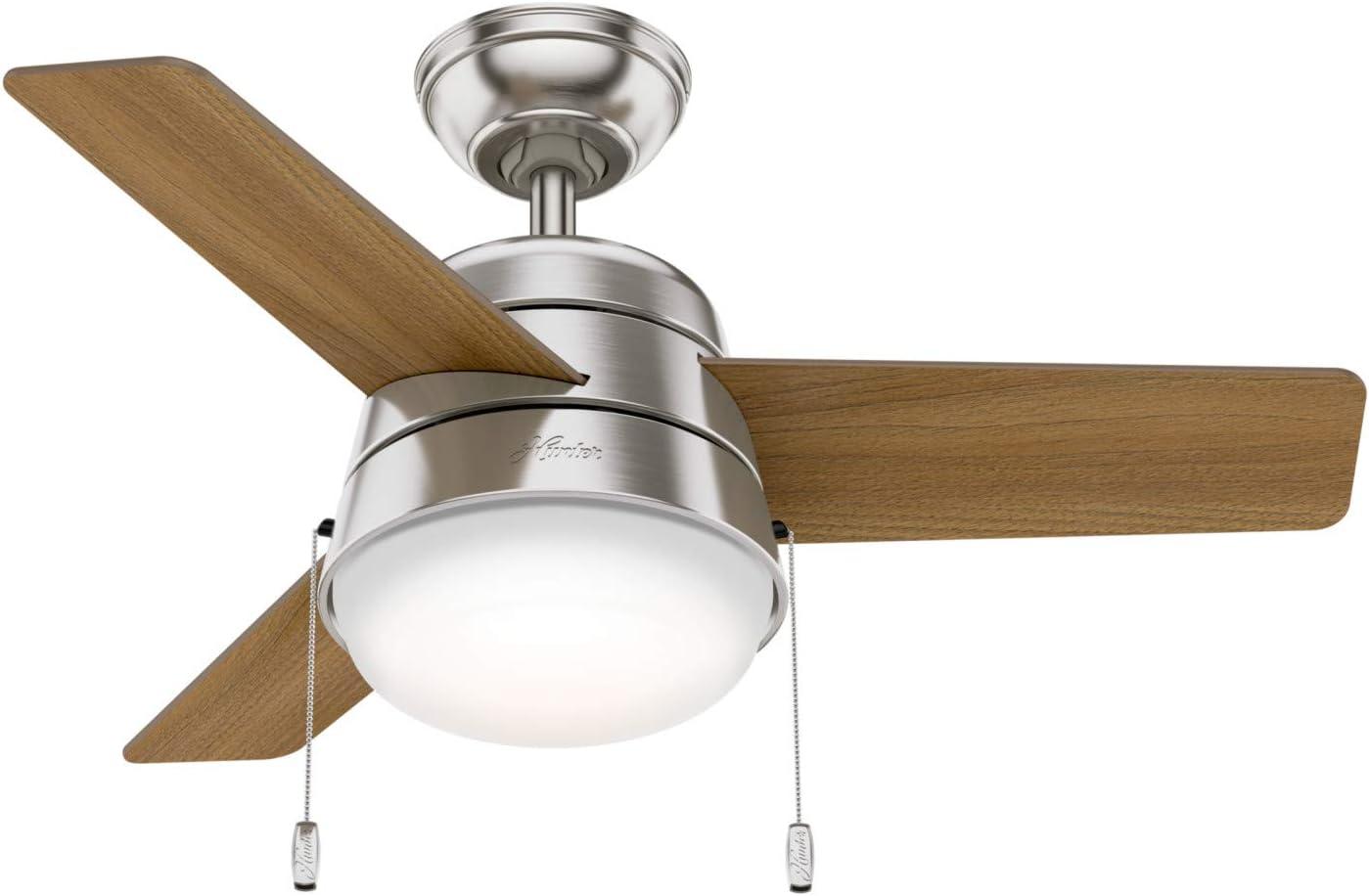 36" Aker 3 - Blade Standard Ceiling Fan with Pull Chain and Light Kit Included