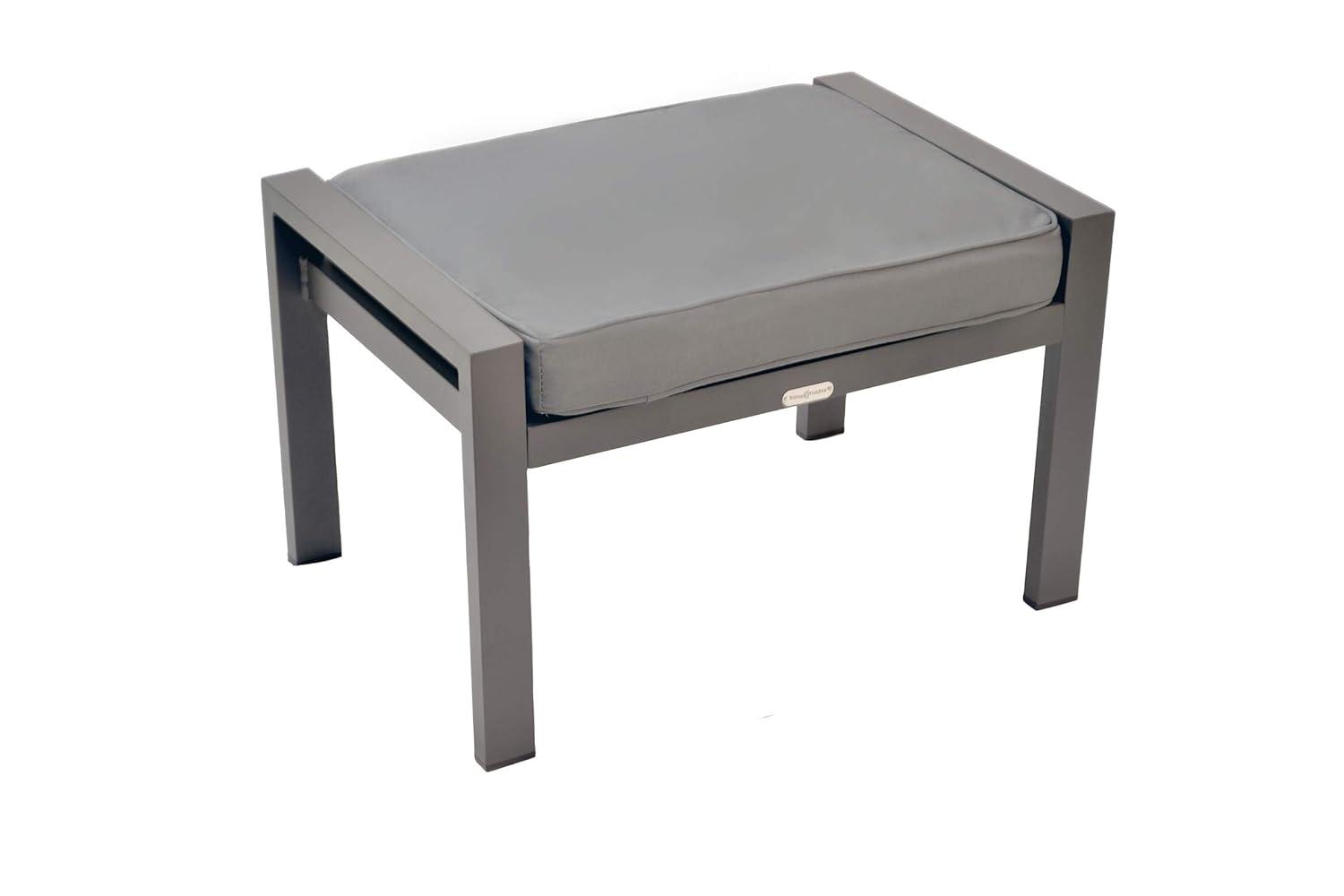 Lakeview Aluminum Outdoor Ottoman With Charcoal Cushion