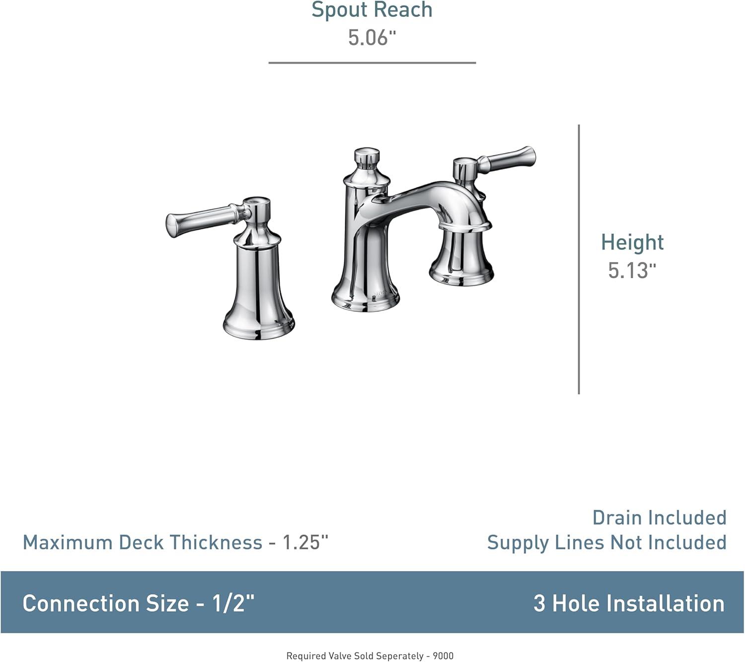 Moen Moen Dartmoor Two-Handle Widespread Bathroom Faucet Trim Kit, Valve Required T6805BN
