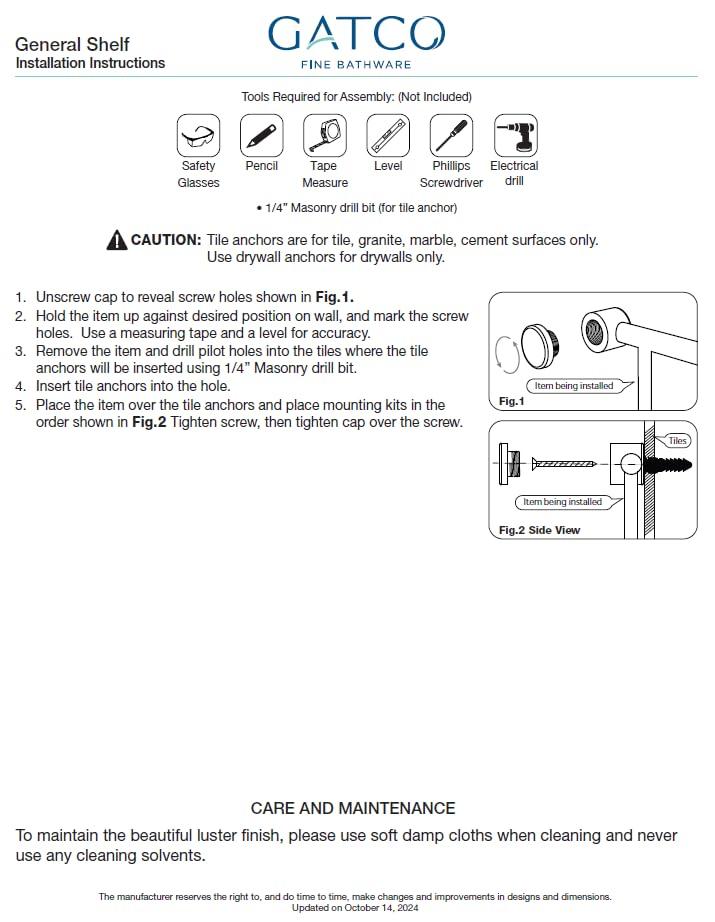 Elegant Wall Mounted Stainless Steel Shower Shelf