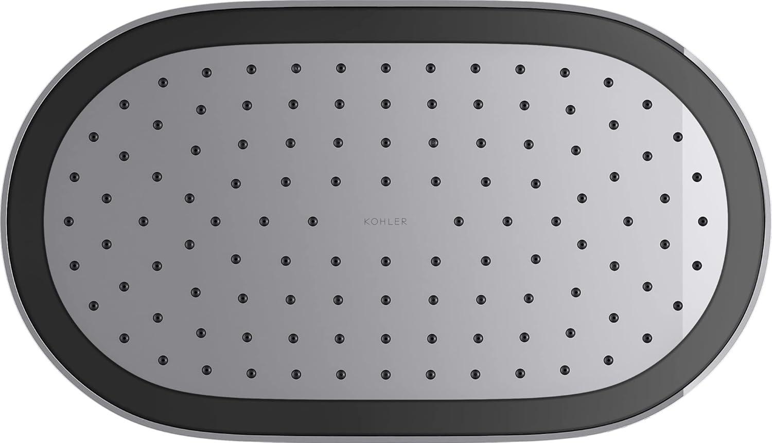 Statement 14" Single-Function Wall or Ceiling-Mount Round Rainhead, Oblong Rain Showerhead 2.5 GPM