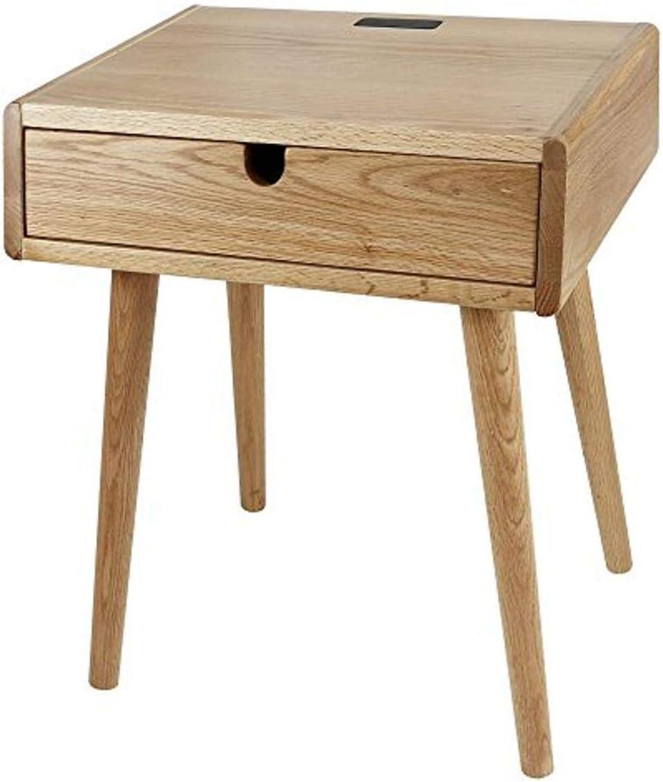 Freedom Nightstand/End Table with USB Ports Made of Solid Oak