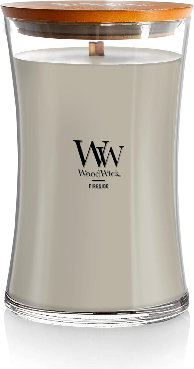 Woodwick Large Hourglass Candle, Fireside, 21.5 oz.