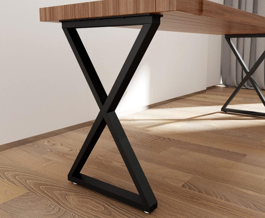 Black Steel X-Frame 28" Table Legs Set of 2