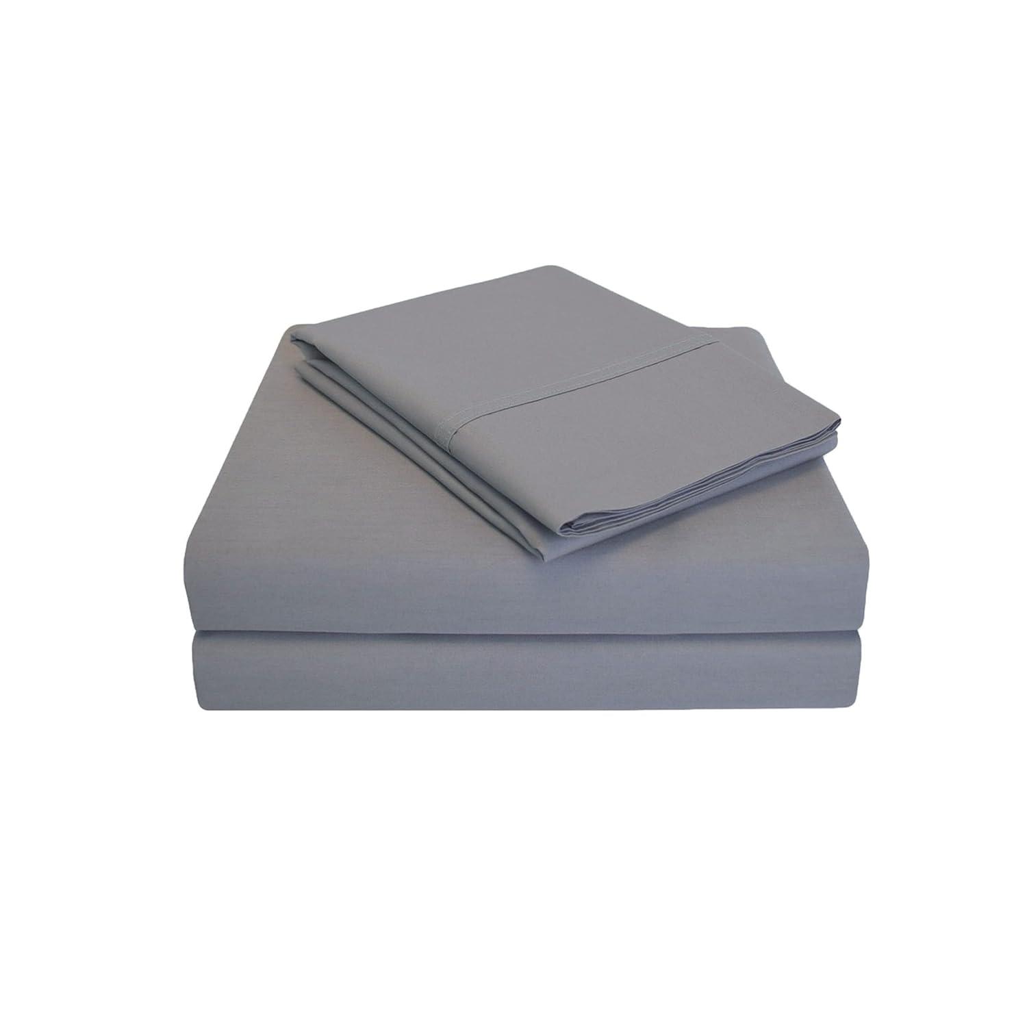 Superior Tierney Cotton Percale Deep Pocket Sheet Set, King, Gray