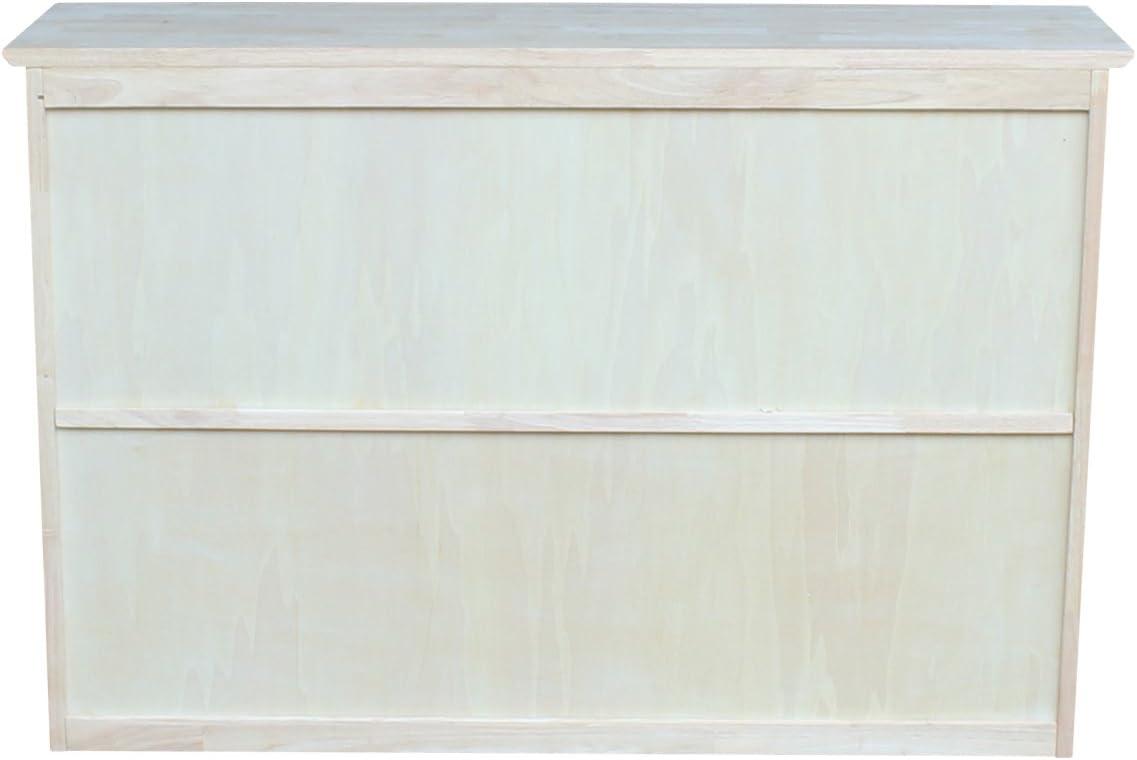 Hutch For Brooklyn Desk Unfinished - International Concepts: Hardwood, Fixed Shelf, 45"x30"
