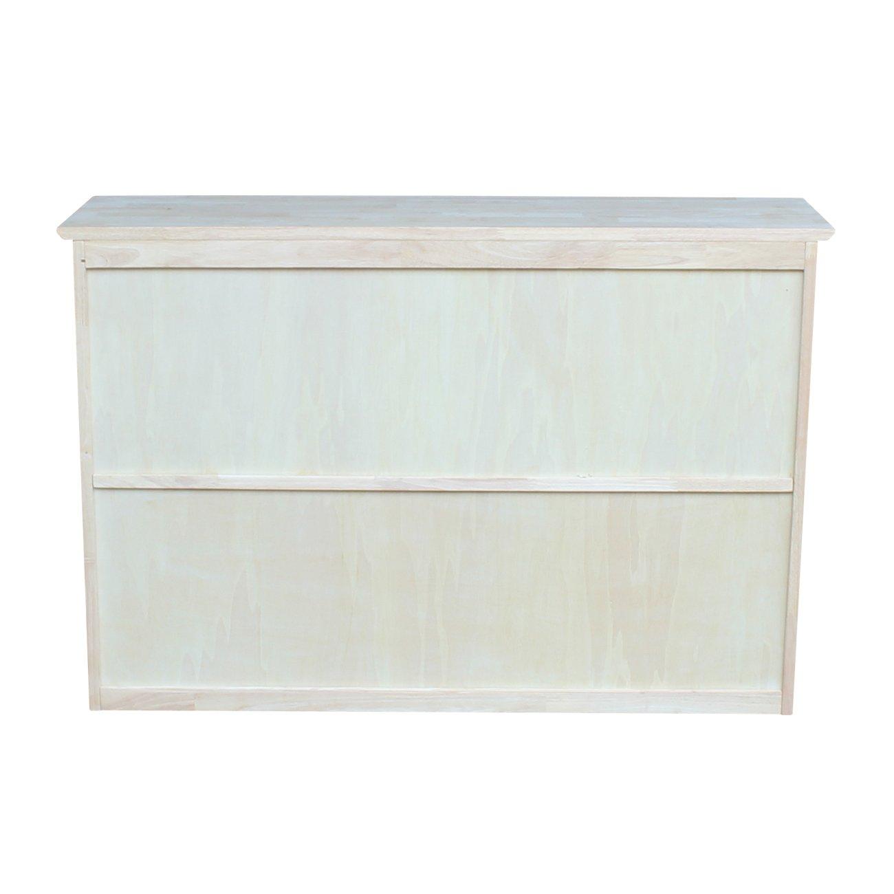 Hutch For Brooklyn Desk Unfinished - International Concepts: Hardwood, Fixed Shelf, 45"x30"