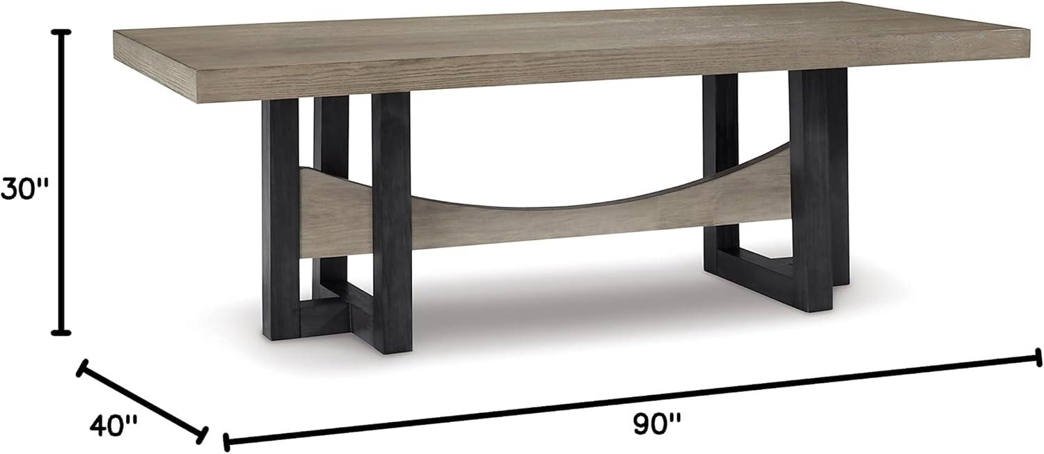 Contemporary Rectangular Black and Brown Wood Dining Table