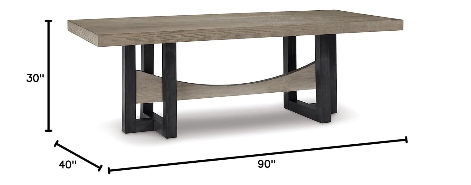 Ashley Furniture Foyland Rectangular Wood Dining Table in Grayish Brown/Black